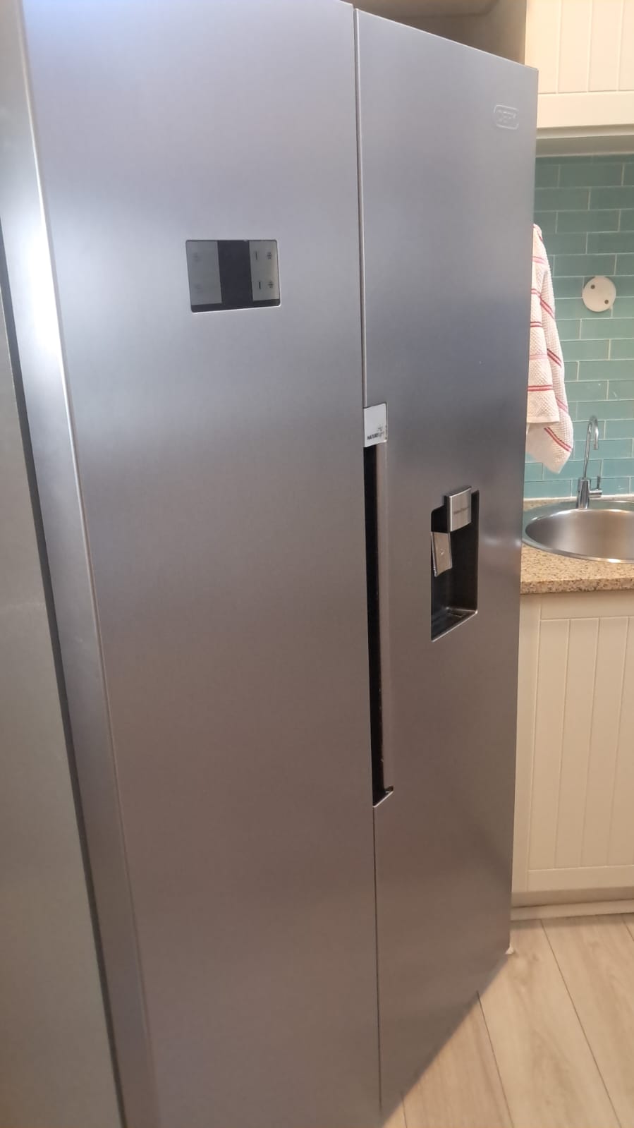Defy side-by-side fridge-freezer with water dispenser in Mooikloof, Pretoria East, repaired after a broken fan blade