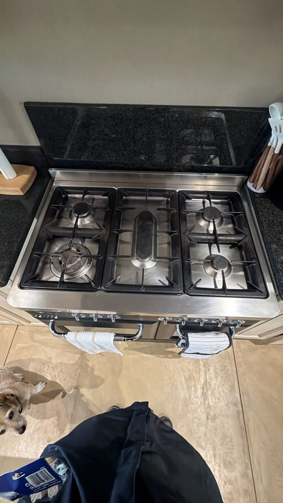Five-burner gas stove with electric oven serviced in a Gauteng home