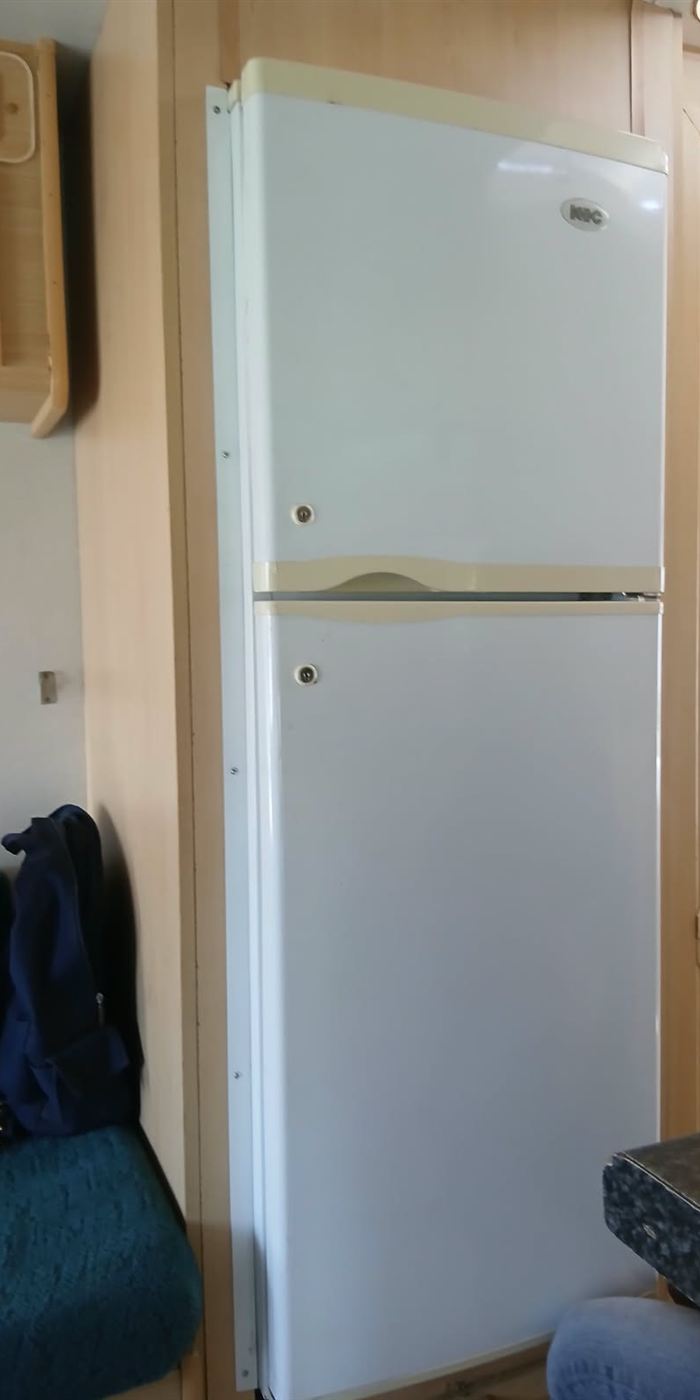 KIC two-door fridge-freezer built into a caravan, repaired and regassed in Bedfordview