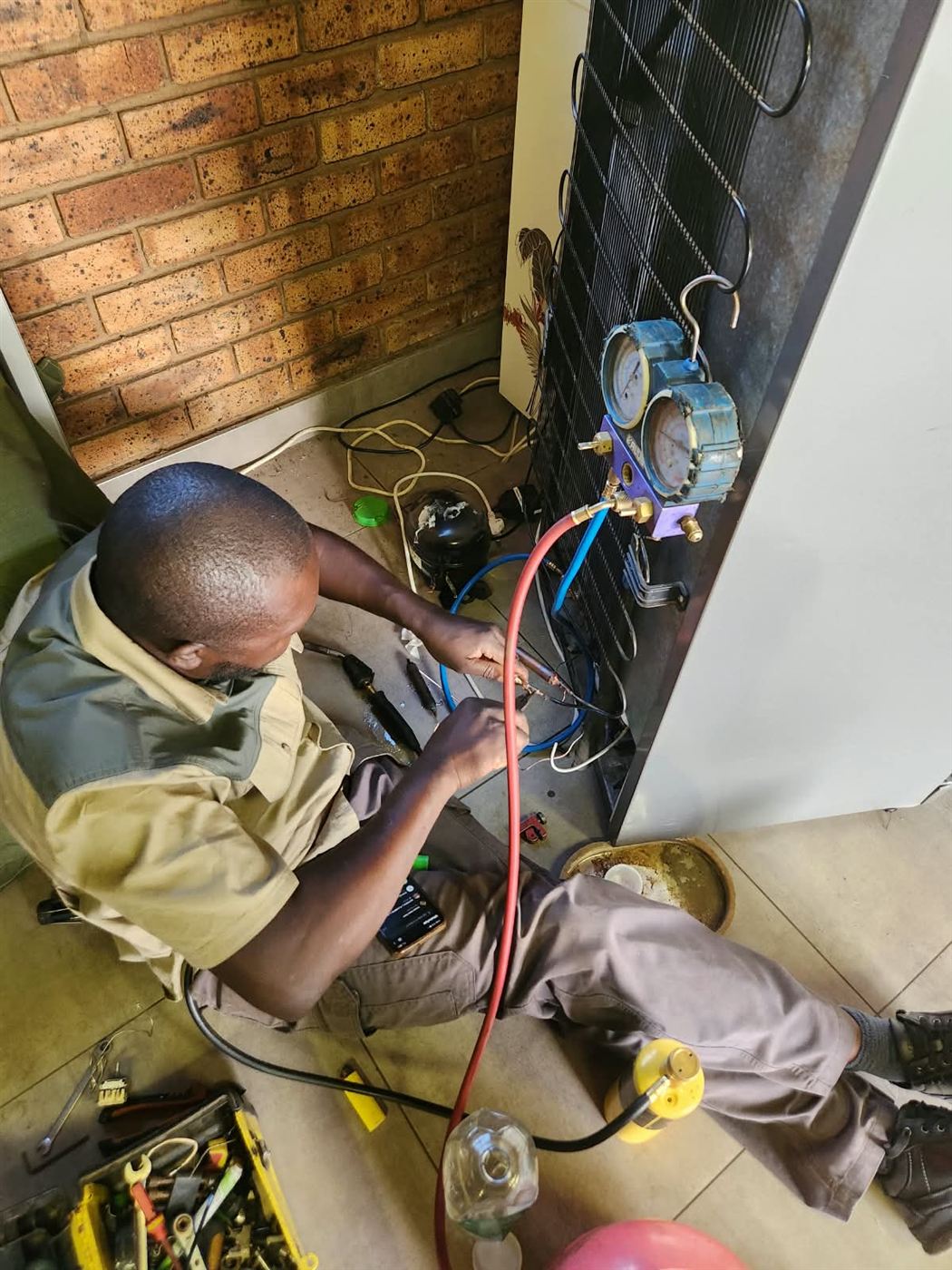 Samsung fridge compressor replacement and regas in Waterfall
