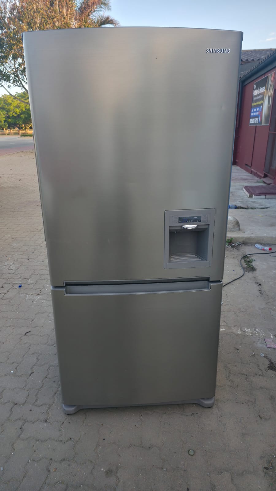 Samsung bottom-freezer fridge with water dispenser after its defrost thermal fuse was replaced for a Centurion customer