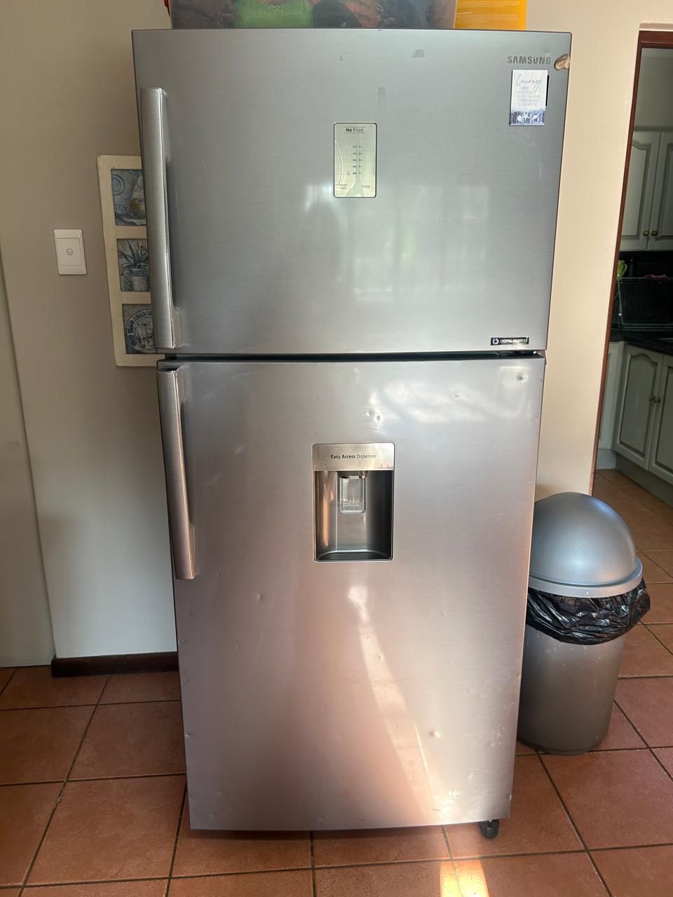 Samsung top-mount fridge freezer with water dispenser serviced in a Gauteng home