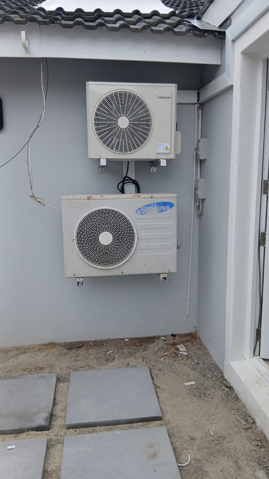 Two Samsung inverter aircon outdoor units installed in Midrand
