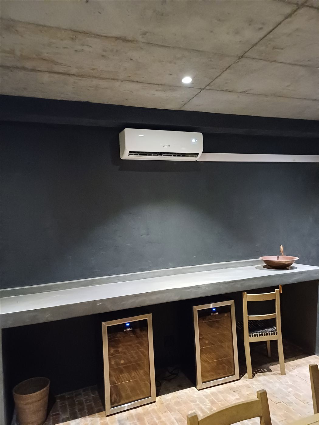 New Unitherm split aircon in a Kempton Park entertainment room