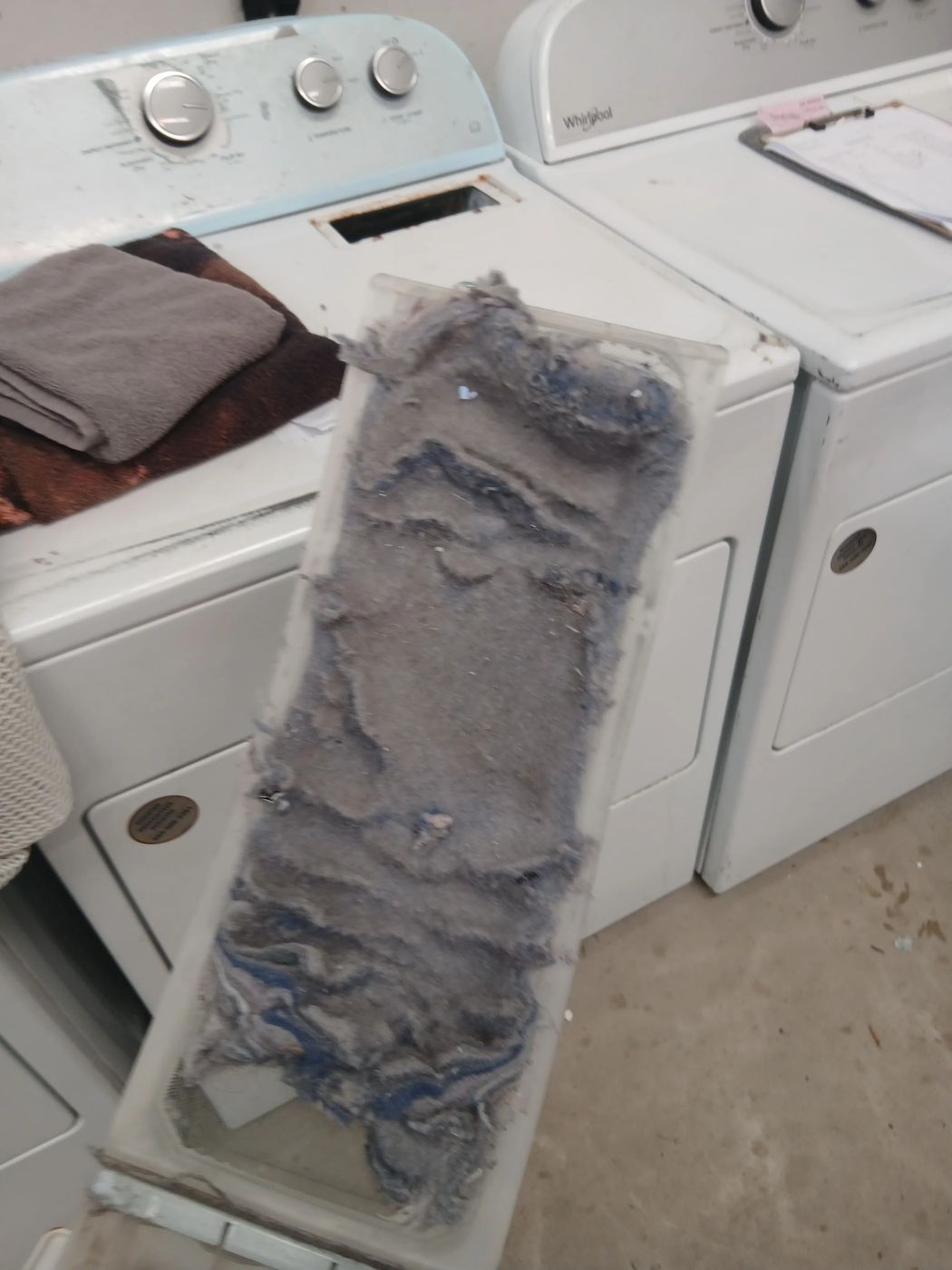 Blocked Whirlpool dryer lint filter in Germiston